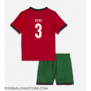 Portugal Pepe #3 Replik Heimtrikot Kinder EM 2024 Kurzarm (+ Kurze Hosen)